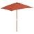 Umbrelă de soare de exterior, stâlp lemn, 150x200 cm, teracotă