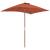 Umbrelă de soare de exterior, stâlp lemn, 150x200 cm, teracotă, 5 image