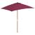 Umbrelă de soare de exterior, stâlp lemn, 150x200 cm roșu bordo