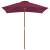 Umbrelă de soare de exterior, stâlp lemn, 150x200 cm roșu bordo, 3 image