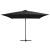 Umbrelă suspendată cu led și stâlp din oțel, negru, 250x250 cm, 3 image