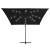 Umbrelă suspendată cu led și stâlp din oțel, negru, 250x250 cm, 5 image
