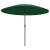 Umbrelă de soare de exterior, stâlp aluminiu, verde, 270 cm