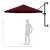 Umbrelă de soare de perete, stâlp metalic, roșu vișiniu, 300cm, 9 image
