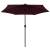 Umbrelă de soare, led-uri și stâlp aluminiu, bordo, 270 cm, 3 image