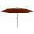 Umbrelă de soare de exterior, stâlp metalic, cărămiziu, 400 cm, 3 image