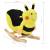 Balansoar animal cu spătar, bondar, pluș, 60x32x57 cm, galben, 5 image