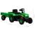 Tractor pentru copii, cu pedale & remorcă, verde și negru, 7 image