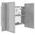 Dulap de baie cu oglindă și led, gri beton, 60x12x45 cm, 7 image