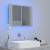 Dulap de baie cu oglindă și led, gri beton, 60x12x45 cm, 3 image