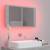 Dulap de baie cu oglindă și led, gri beton, 80x12x45 cm, 4 image
