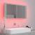 Dulap de baie cu oglindă și led, gri beton, 90x12x45 cm, 5 image