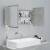 Dulap de baie cu oglindă și led, gri beton, 90x12x45 cm, 6 image
