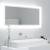 Oglindă de baie cu led, alb extralucios, 100x8,5x37 cm, pal