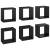 Raft de perete cub, 6 piese, negru extralucios, 22x15x22 cm pal, 2 image