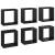 Rafturi de perete cub, 6 buc., negru extralucios, 26x15x26 cm, 2 image