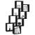 Raft de perete cub, negru, 90x15x119 cm, pal, 3 image