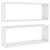 Rafturi de perete cub, 2 buc, alb extralucios, 60x15x23 cm, pal, 2 image