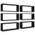Rafturi de perete cub, 6 bucăți, negru, 60x15x23 cm, pal, 2 image