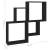 Raft de perete cub, negru, 80x15x78,5 cm, pal, 6 image