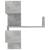 Raft de perete pe colț, gri beton, 40x40x50 cm, pal, 5 image