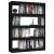 Bibliotecă/separator cameră negru 100x30x135,5 cm lemn de pin, 4 image