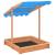 Cutie de nisip cu acoperiș ajustabil albastru lemn de brad uv50, 5 image