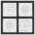 Panouri perete sculptate manual, negru/alb, 40x40x1,5 cm, mdf, 4 image