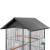 Cușcă de păsări cu acoperiș, oțel, 66 x 66 x 155 cm, negru, 2 image