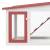 Cușcă exterior pentru iepuri mare roșu&alb 204x45x85 cm lemn, 4 image