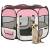Țarc joacă pliabil câini cu sac de transport roz 90x90x58 cm