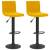 Scaune de bar, 2 buc., galben muștar, catifea, 2 image