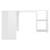 Birou de colț în formă de l alb extralucios 120x140x75 cm pal, 5 image