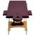 Masă de masaj pliabilă, 2 zone, violet vin, lemn, 4 image