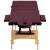 Masă de masaj pliabilă, 3 zone, violet vin, lemn, 4 image