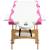 Masă pliabilă de masaj, 2 zone, alb și roz, lemn, 4 image