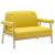 Canapea cu 2 locuri, material textil, galben, 2 image