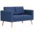 Canapea cu 2 locuri, albastru, material textil, 2 image