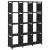 Raft expunere, 12 cuburi, negru, 103x30x141 cm, material textil