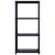 Raft de depozitare cu 4 polițe, negru, 122x30,5x130 cm, plastic, 5 image
