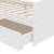 Cadru de pat cu 2 sertare, alb, 90 x 200 cm, lemn masiv de pin, 7 image