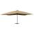 Umbrelă suspendată cu stâlp din lemn, gri taupe, 400x300 cm, 3 image