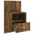 Noptiere de perete, 2 buc., stejar afumat, lemn prelucrat, 8 image