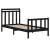 Cadru de pat small single 2ft6, negru, 75x190 cm, lemn masiv, 4 image