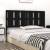 Tăblie de pat, negru, 155,5x4x100 cm, lemn masiv de pin, 3 image