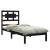 Cadru de pat small single 2ft6, negru, 75x190 cm, lemn masiv, 3 image