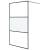 Perete cabină duș walk-in negru 115x195 cm sticlă esg semi-mată, 2 image