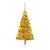 Brad de crăciun artificial cu led&globuri auriu 180 cm pet