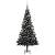 Set brad crăciun artificial cu led-uri&globuri negru 210 cm pvc