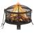 Vatră de foc rustică, cu vătrai, 67,5 cm, oțel, xxl